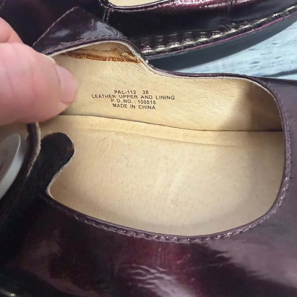 Alegria Paloma PAL-112 Burgundy Patent Mary Jane Clogs EU 38